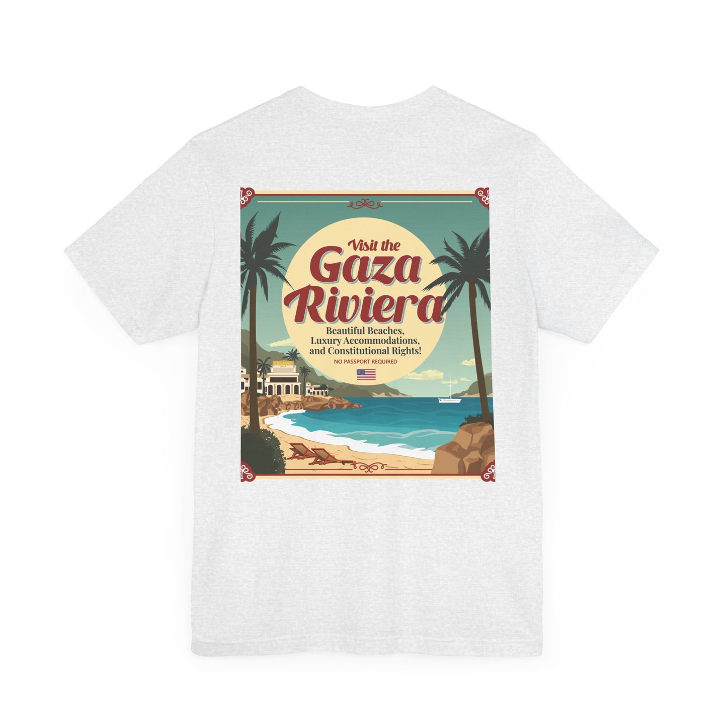 T-Shirt - "Visit the Gaza Riviera! Via FAFO Airlines" Unisex Jersey Short Sleeve Tee