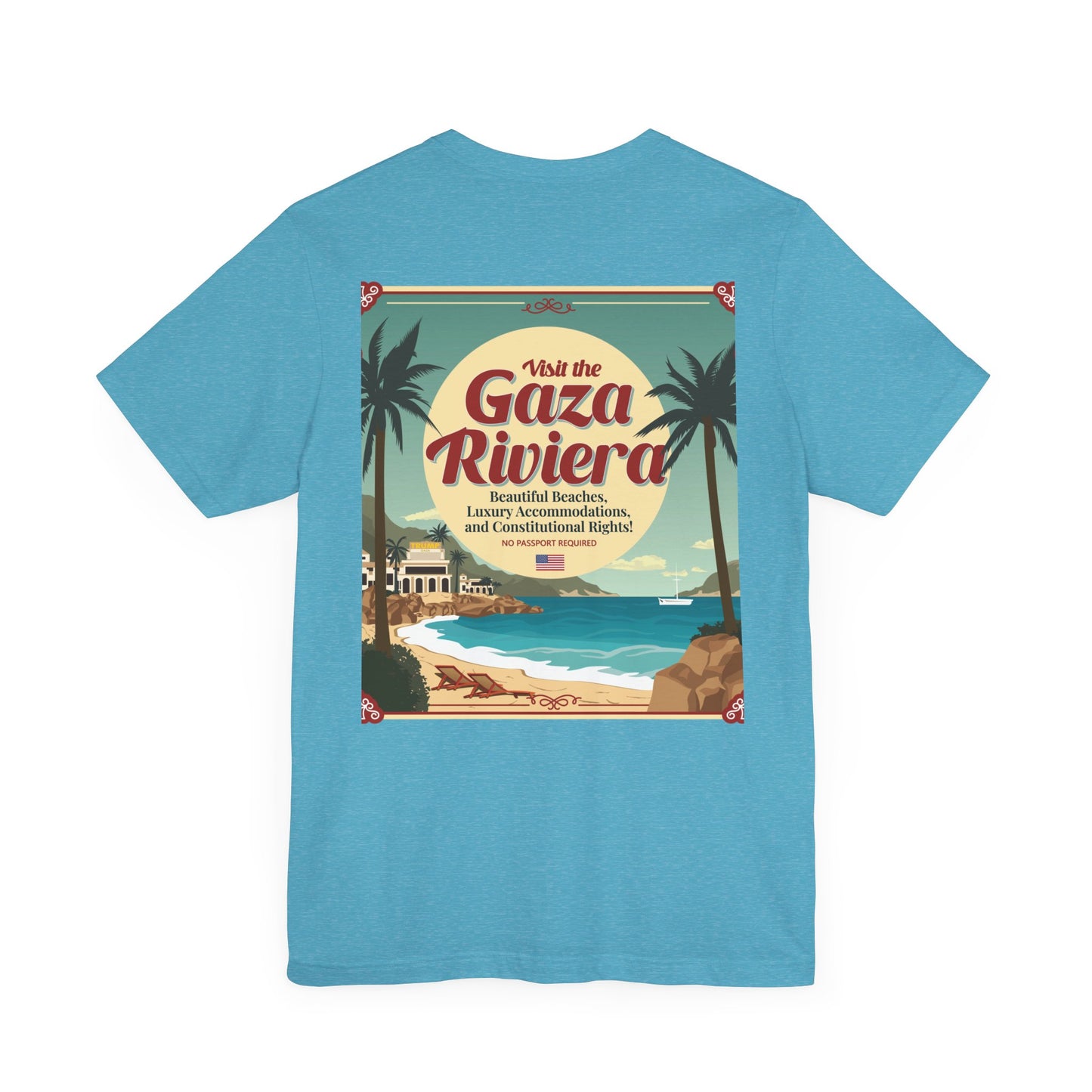 T-Shirt - "Visit the Gaza Riviera! Via FAFO Airlines" Unisex Jersey Short Sleeve Tee