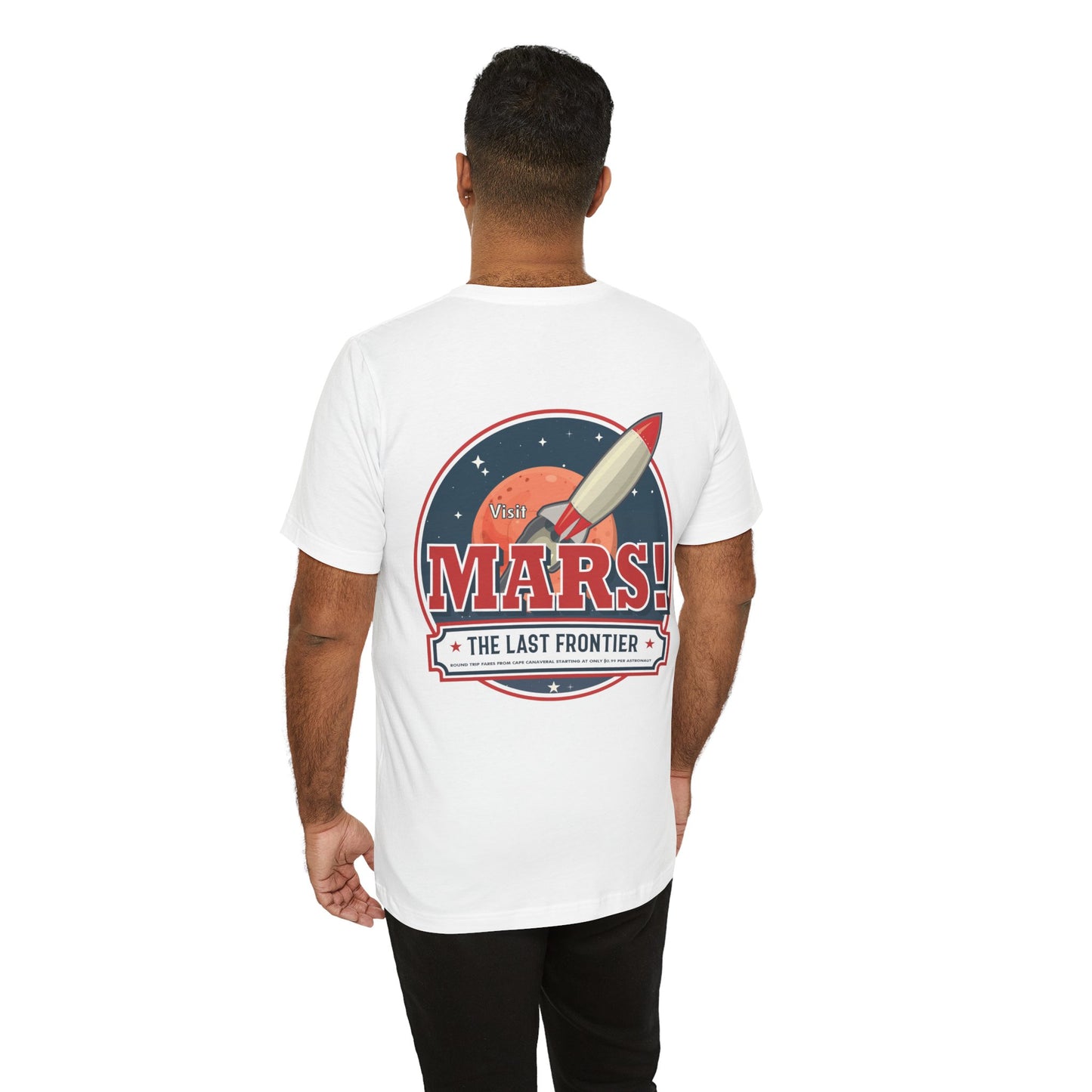 T-Shirt - "Visit Mars! Via FAFO Airlines" Unisex Jersey Short Sleeve Tee