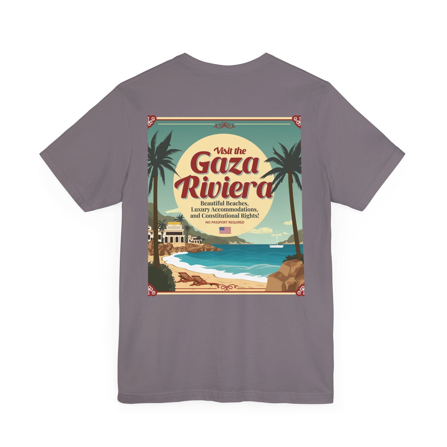 T-Shirt - "Visit the Gaza Riviera! Via FAFO Airlines" Unisex Jersey Short Sleeve Tee