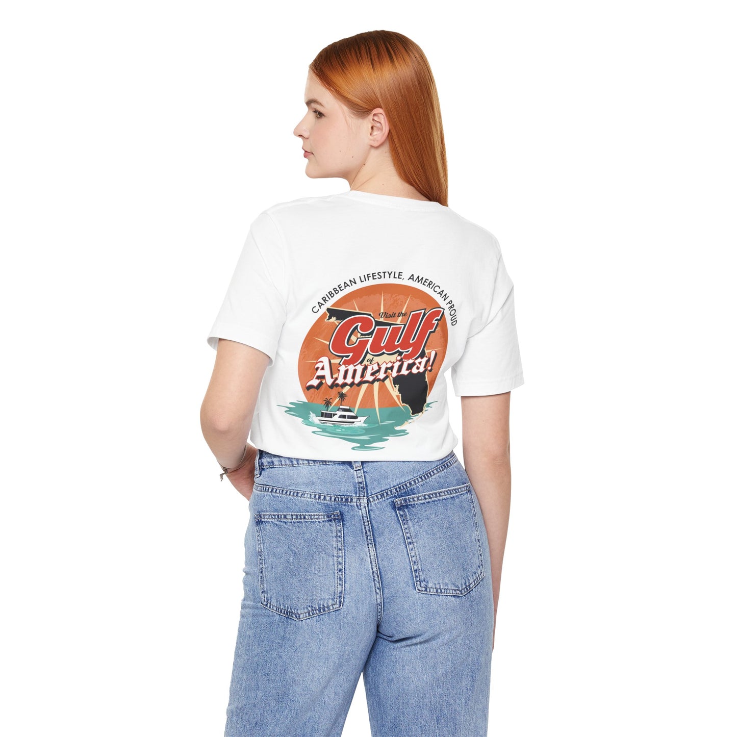 T-Shirt - Visit The Gulf of America Via FAFO Airlines Unisex Jersey Short Sleeve Tee