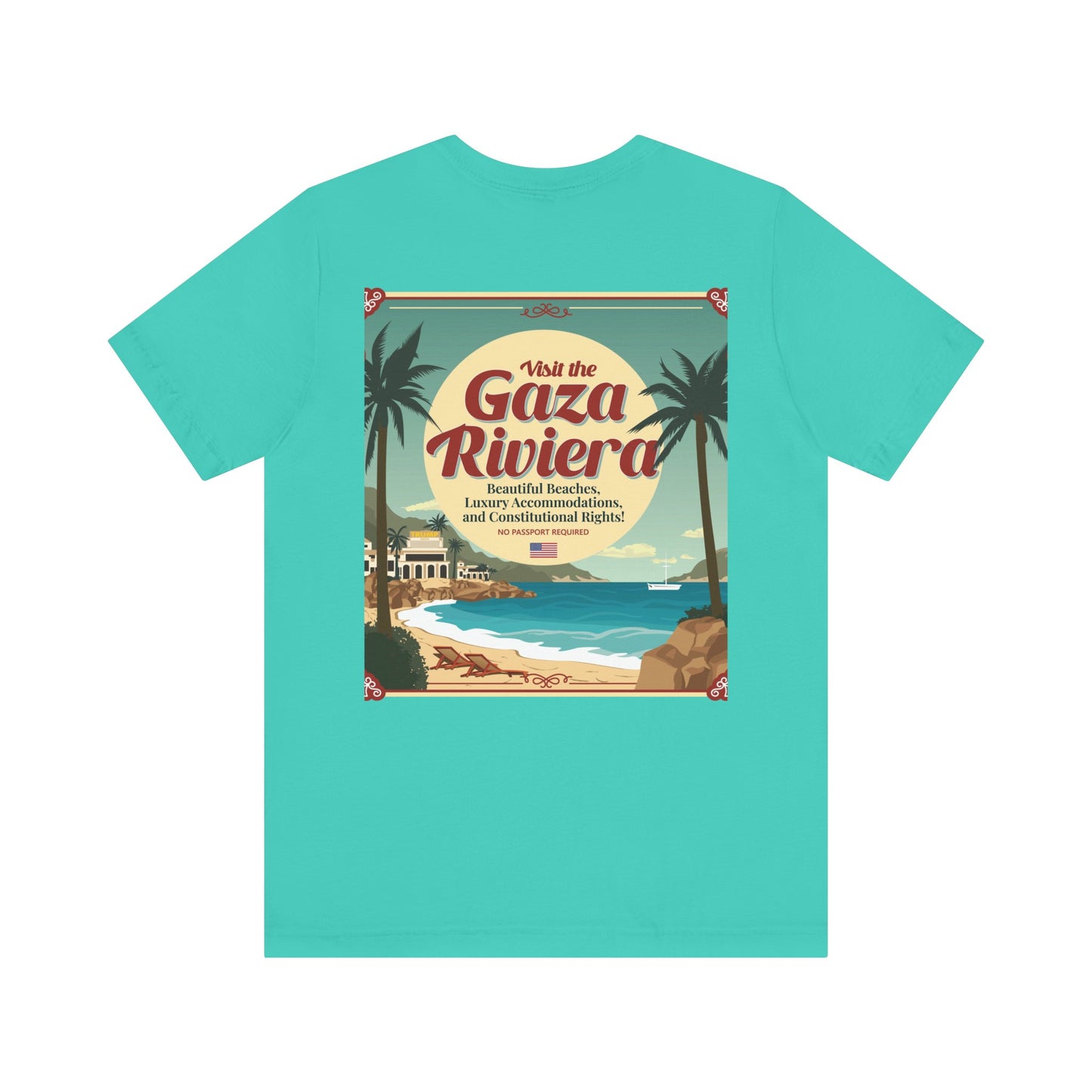 T-Shirt - "Visit the Gaza Riviera! Via FAFO Airlines" Unisex Jersey Short Sleeve Tee