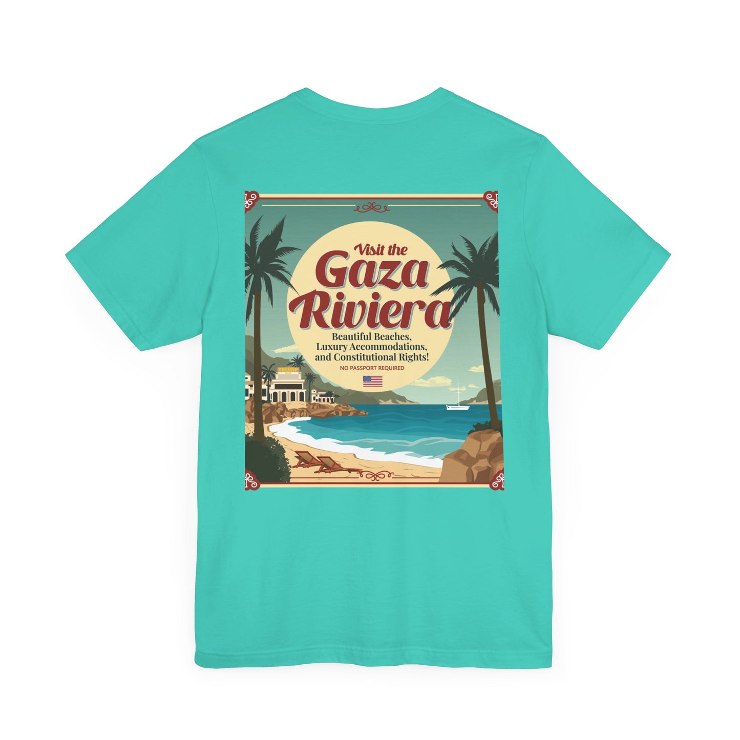 T-Shirt - "Visit the Gaza Riviera! Via FAFO Airlines" Unisex Jersey Short Sleeve Tee