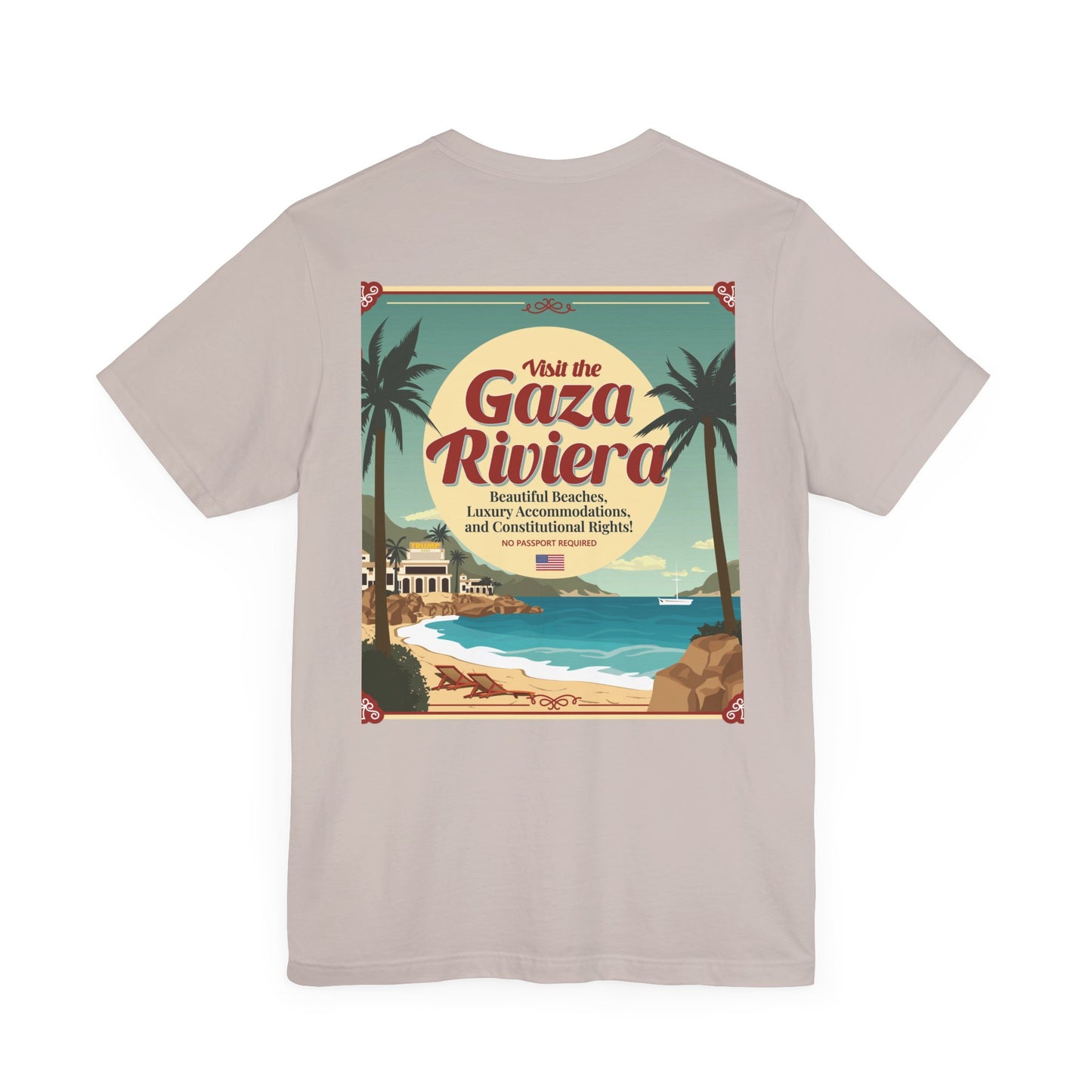 T-Shirt - "Visit the Gaza Riviera! Via FAFO Airlines" Unisex Jersey Short Sleeve Tee