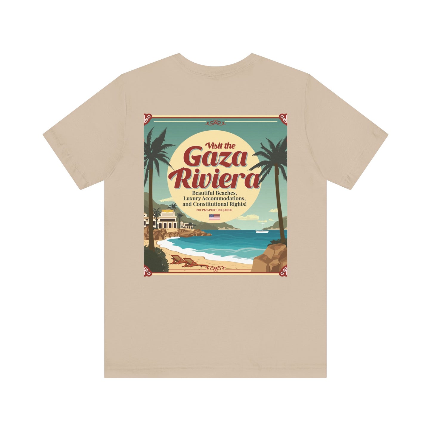 T-Shirt - "Visit the Gaza Riviera! Via FAFO Airlines" Unisex Jersey Short Sleeve Tee