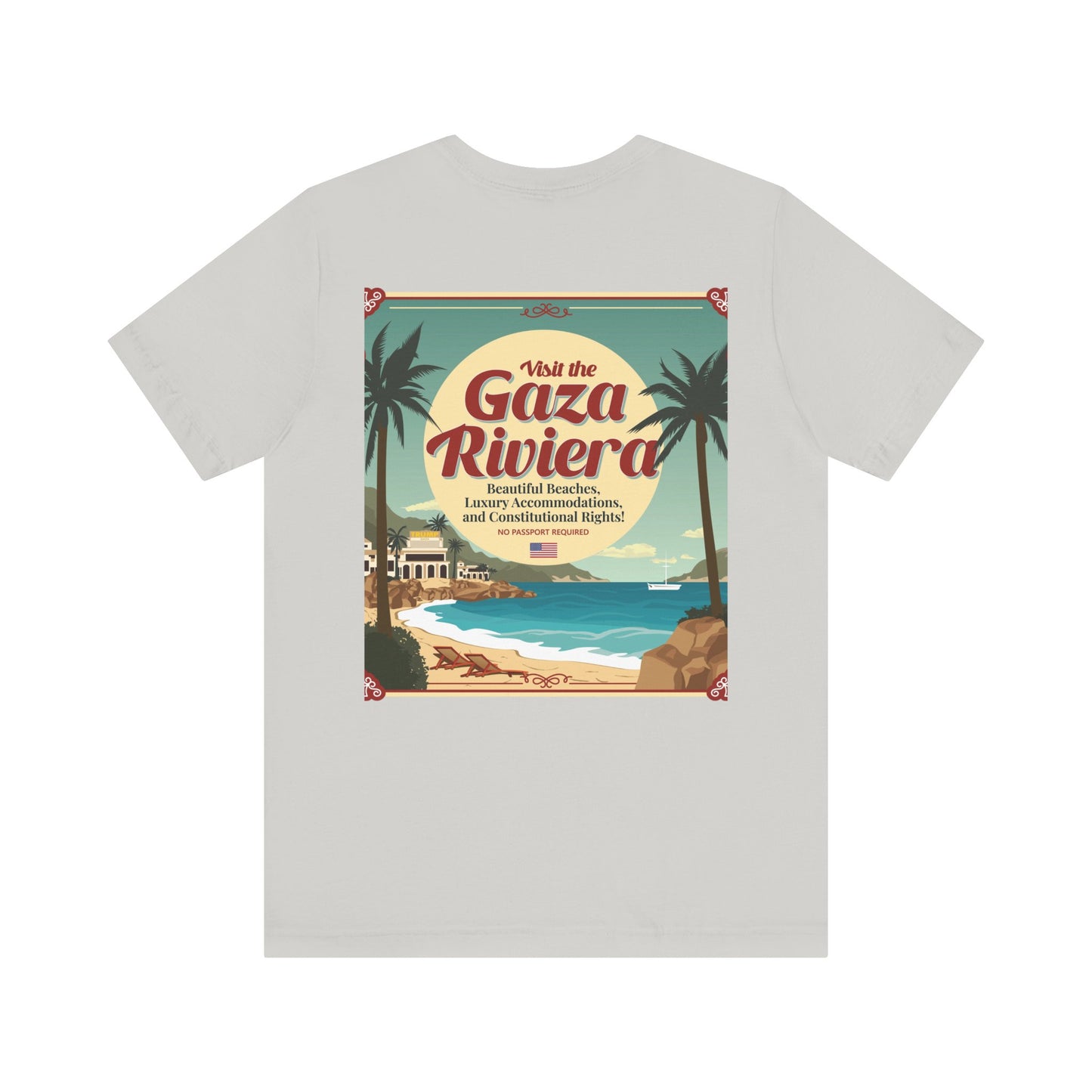 T-Shirt - "Visit the Gaza Riviera! Via FAFO Airlines" Unisex Jersey Short Sleeve Tee