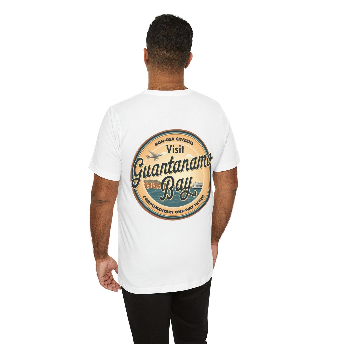 T-Shirt - "Visit Guantanamo Bay! Via FAFO Airlines" Unisex Jersey Short Sleeve Tee
