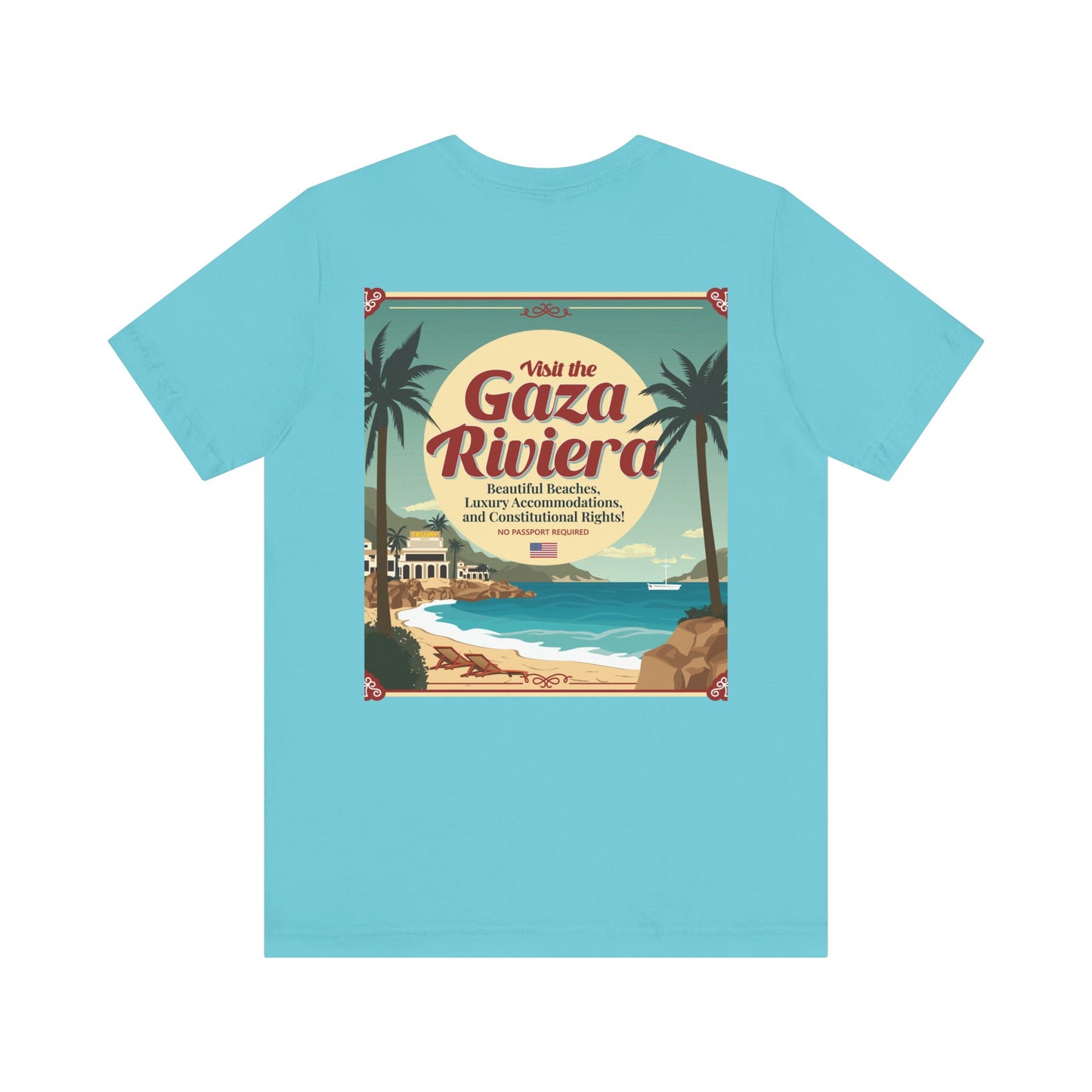 T-Shirt - "Visit the Gaza Riviera! Via FAFO Airlines" Unisex Jersey Short Sleeve Tee