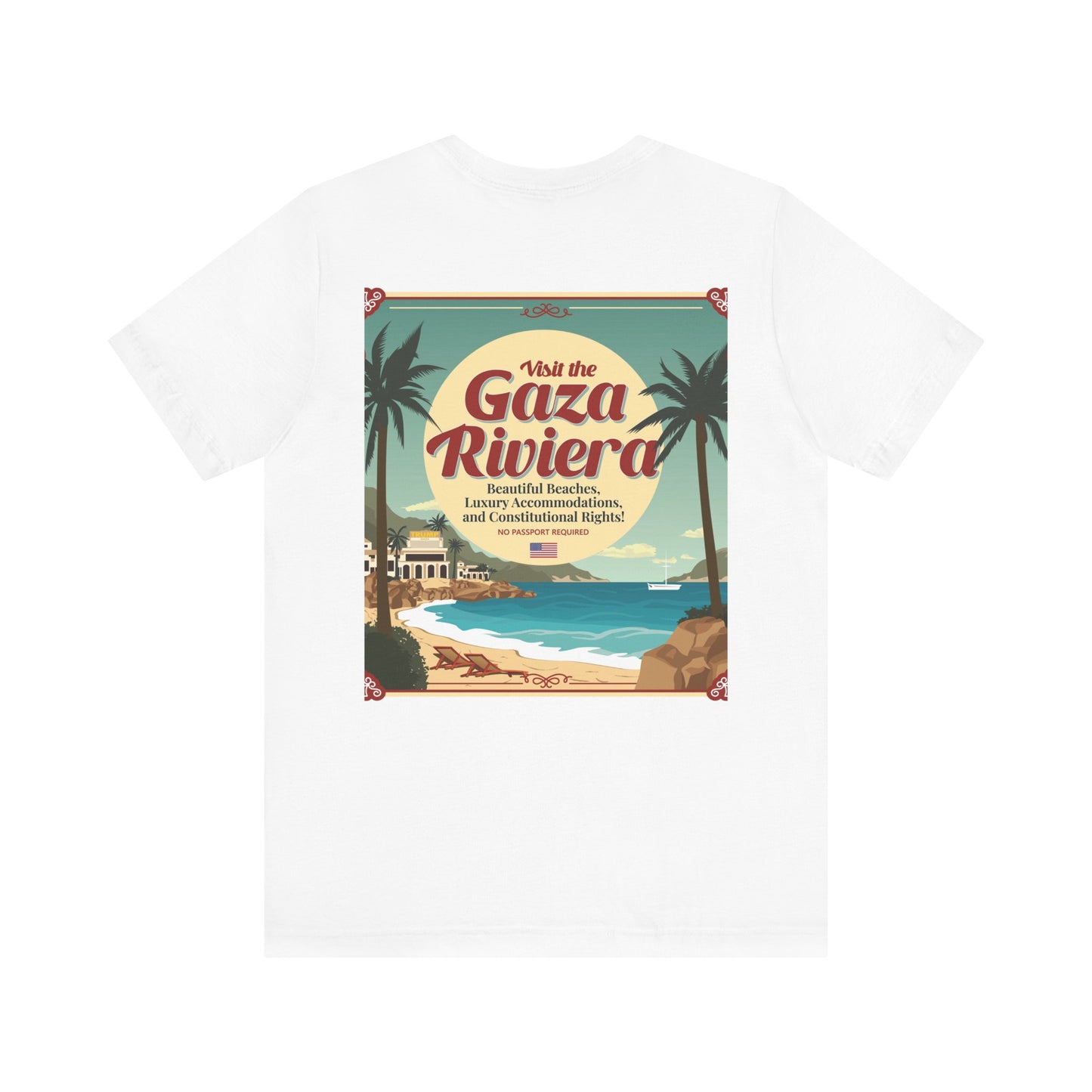T-Shirt - "Visit the Gaza Riviera! Via FAFO Airlines" Unisex Jersey Short Sleeve Tee