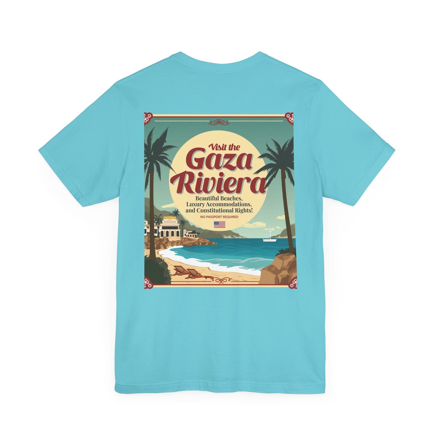 T-Shirt - "Visit the Gaza Riviera! Via FAFO Airlines" Unisex Jersey Short Sleeve Tee