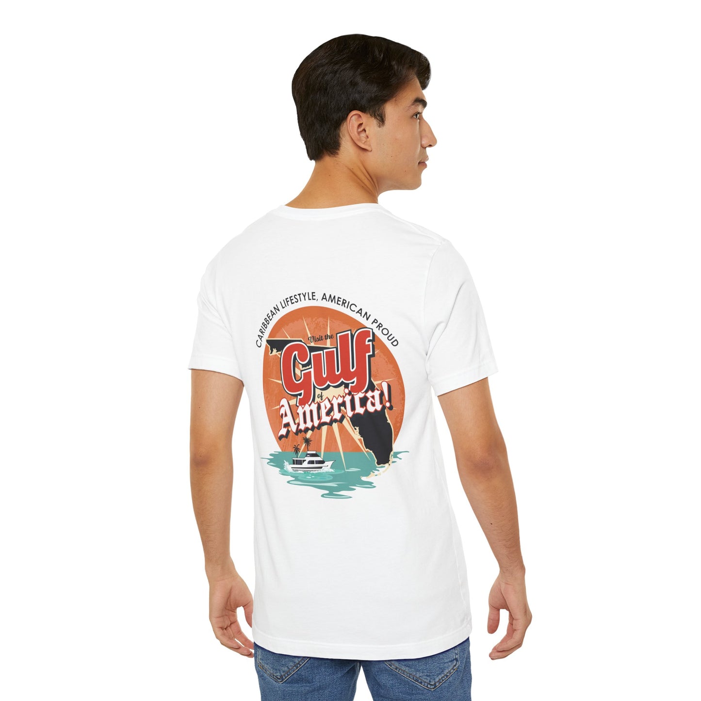 T-Shirt - Visit The Gulf of America Via FAFO Airlines Unisex Jersey Short Sleeve Tee