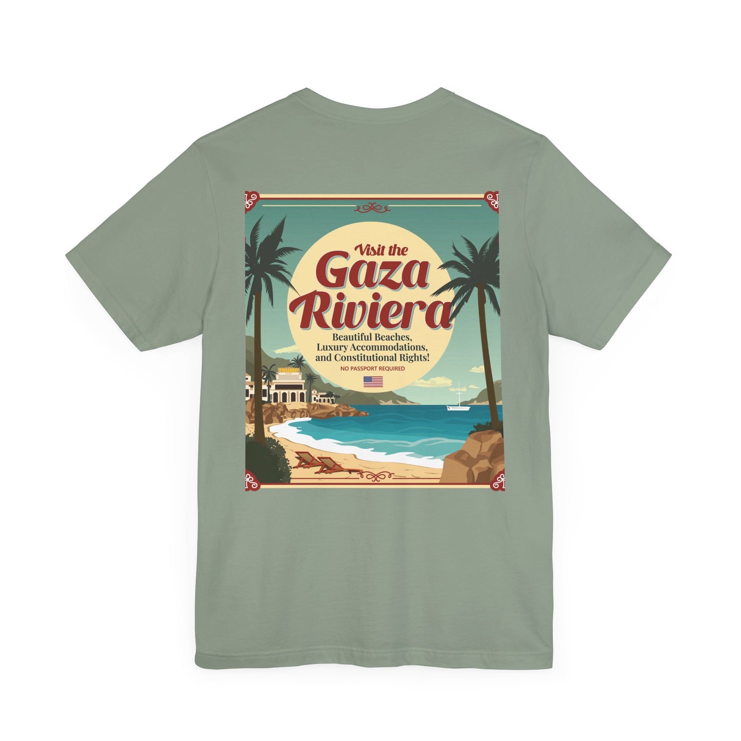 T-Shirt - "Visit the Gaza Riviera! Via FAFO Airlines" Unisex Jersey Short Sleeve Tee