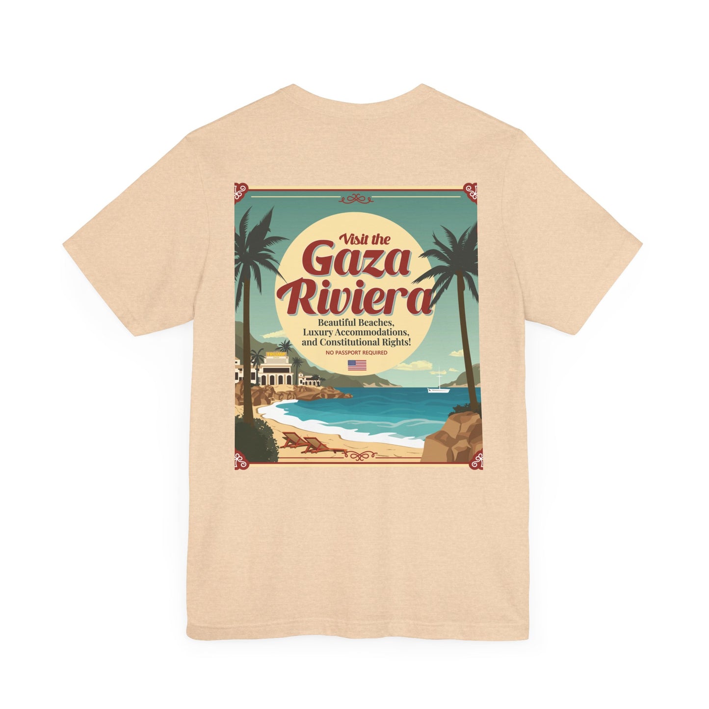 T-Shirt - "Visit the Gaza Riviera! Via FAFO Airlines" Unisex Jersey Short Sleeve Tee