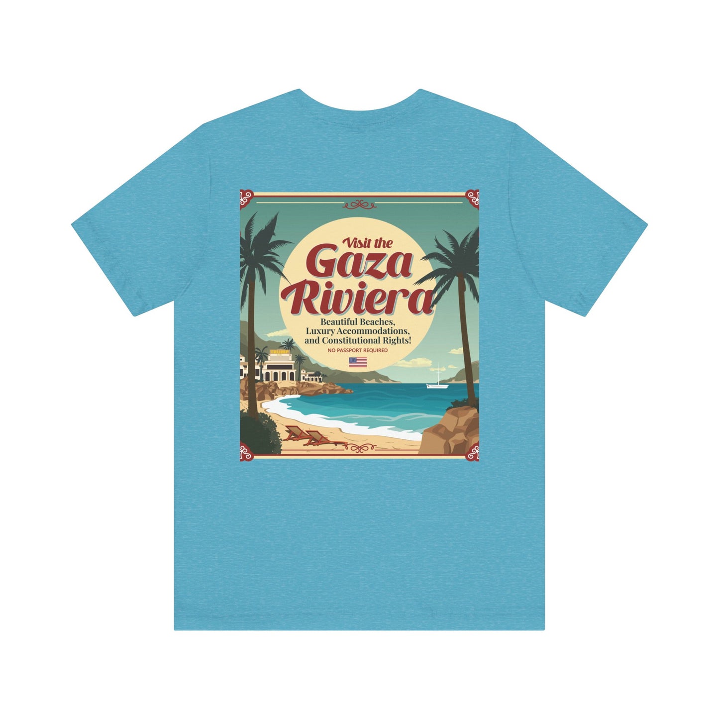 T-Shirt - "Visit the Gaza Riviera! Via FAFO Airlines" Unisex Jersey Short Sleeve Tee