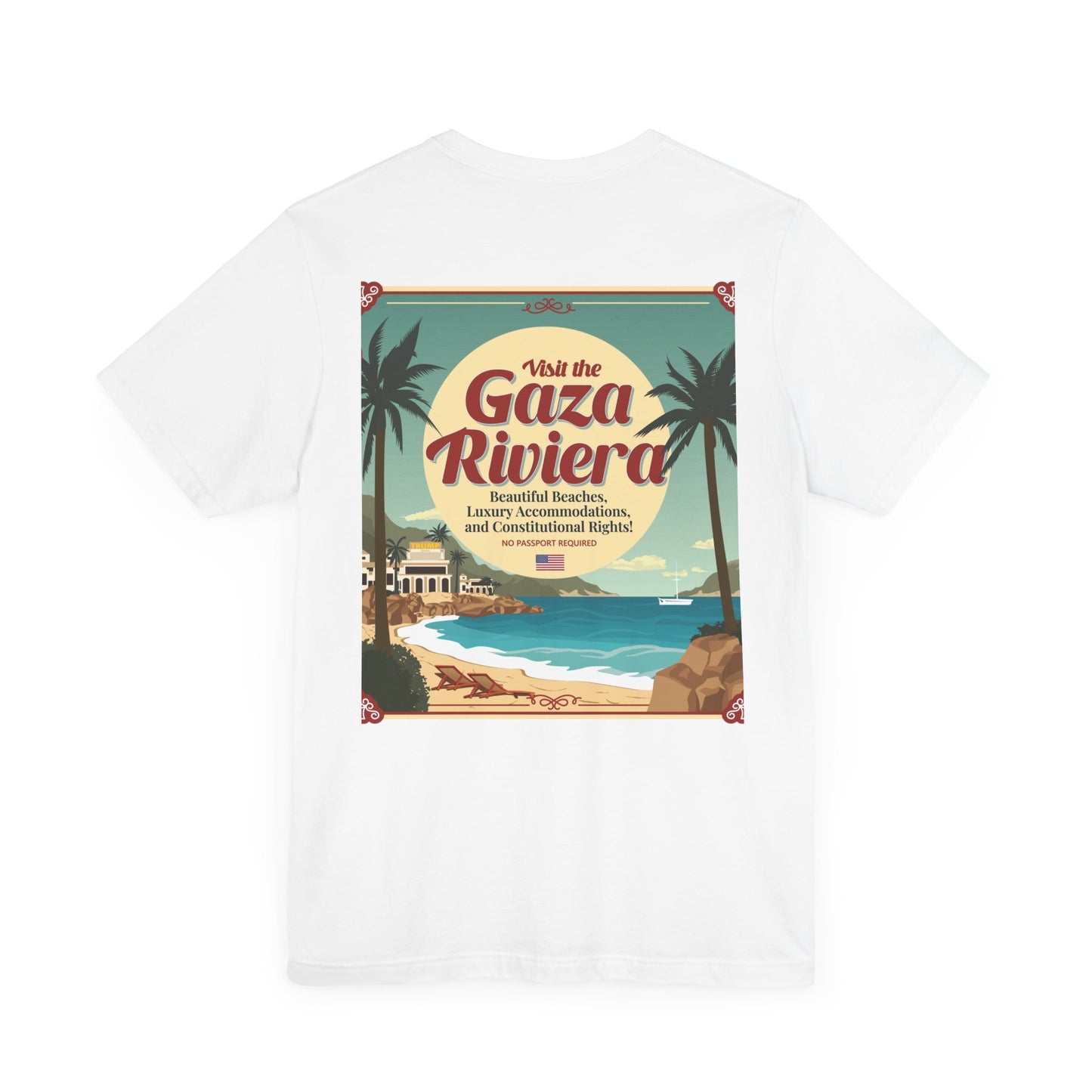 T-Shirt - "Visit the Gaza Riviera! Via FAFO Airlines" Unisex Jersey Short Sleeve Tee