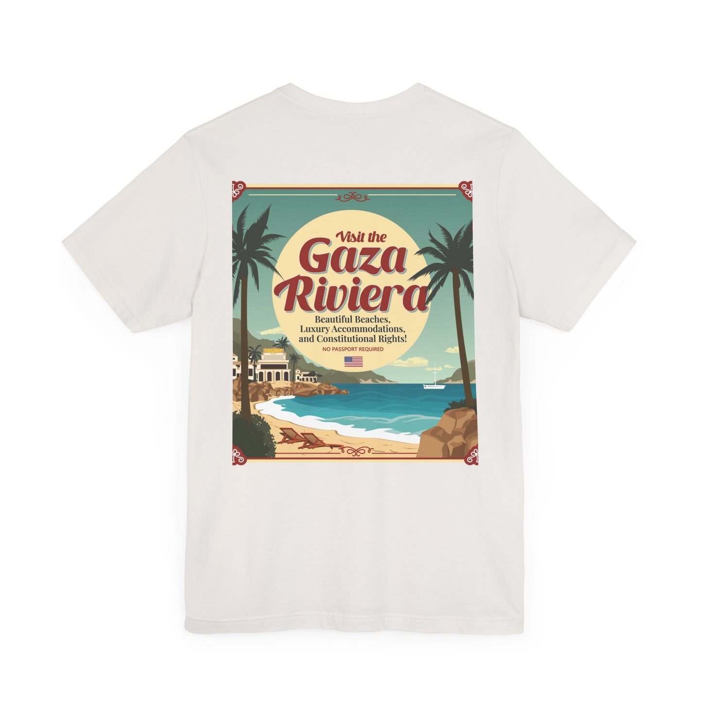 T-Shirt - "Visit the Gaza Riviera! Via FAFO Airlines" Unisex Jersey Short Sleeve Tee