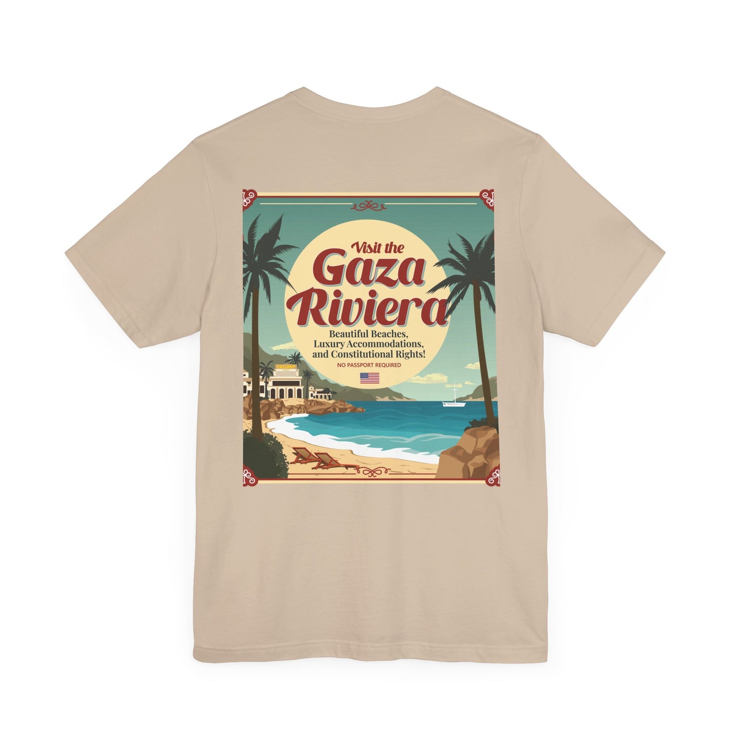 T-Shirt - "Visit the Gaza Riviera! Via FAFO Airlines" Unisex Jersey Short Sleeve Tee
