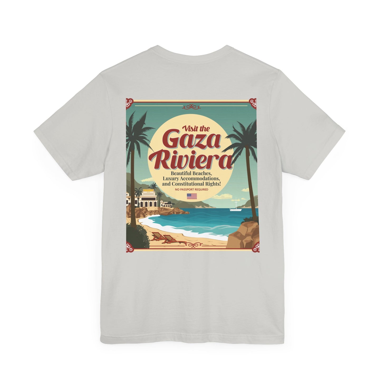 T-Shirt - "Visit the Gaza Riviera! Via FAFO Airlines" Unisex Jersey Short Sleeve Tee