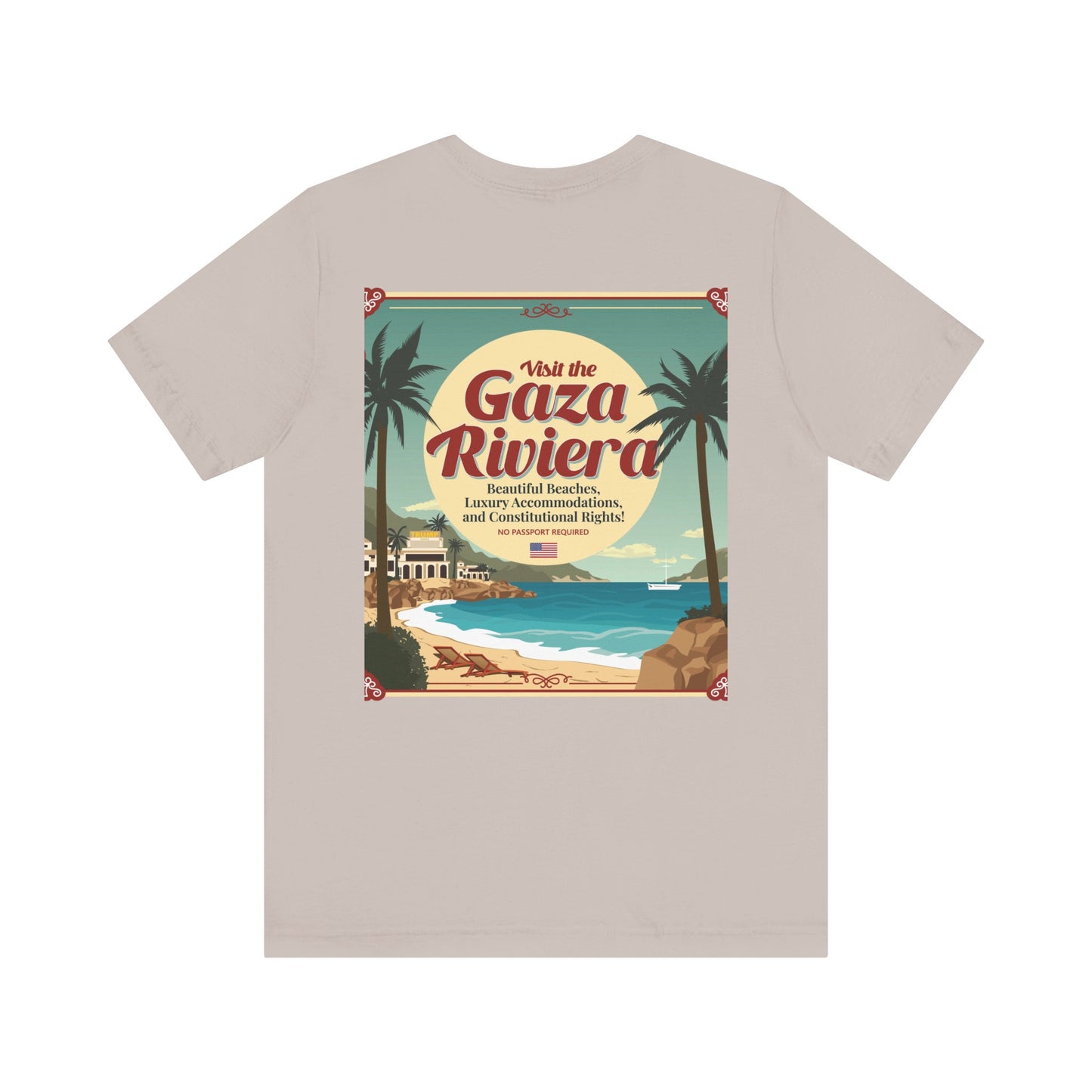 T-Shirt - "Visit the Gaza Riviera! Via FAFO Airlines" Unisex Jersey Short Sleeve Tee