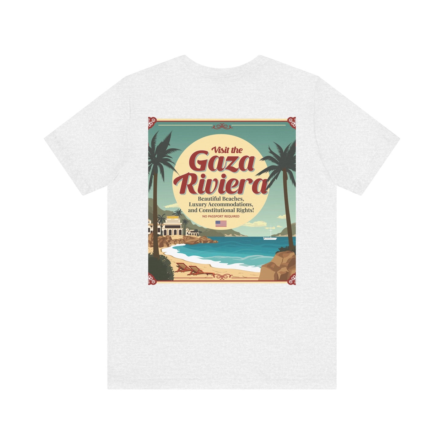 T-Shirt - "Visit the Gaza Riviera! Via FAFO Airlines" Unisex Jersey Short Sleeve Tee