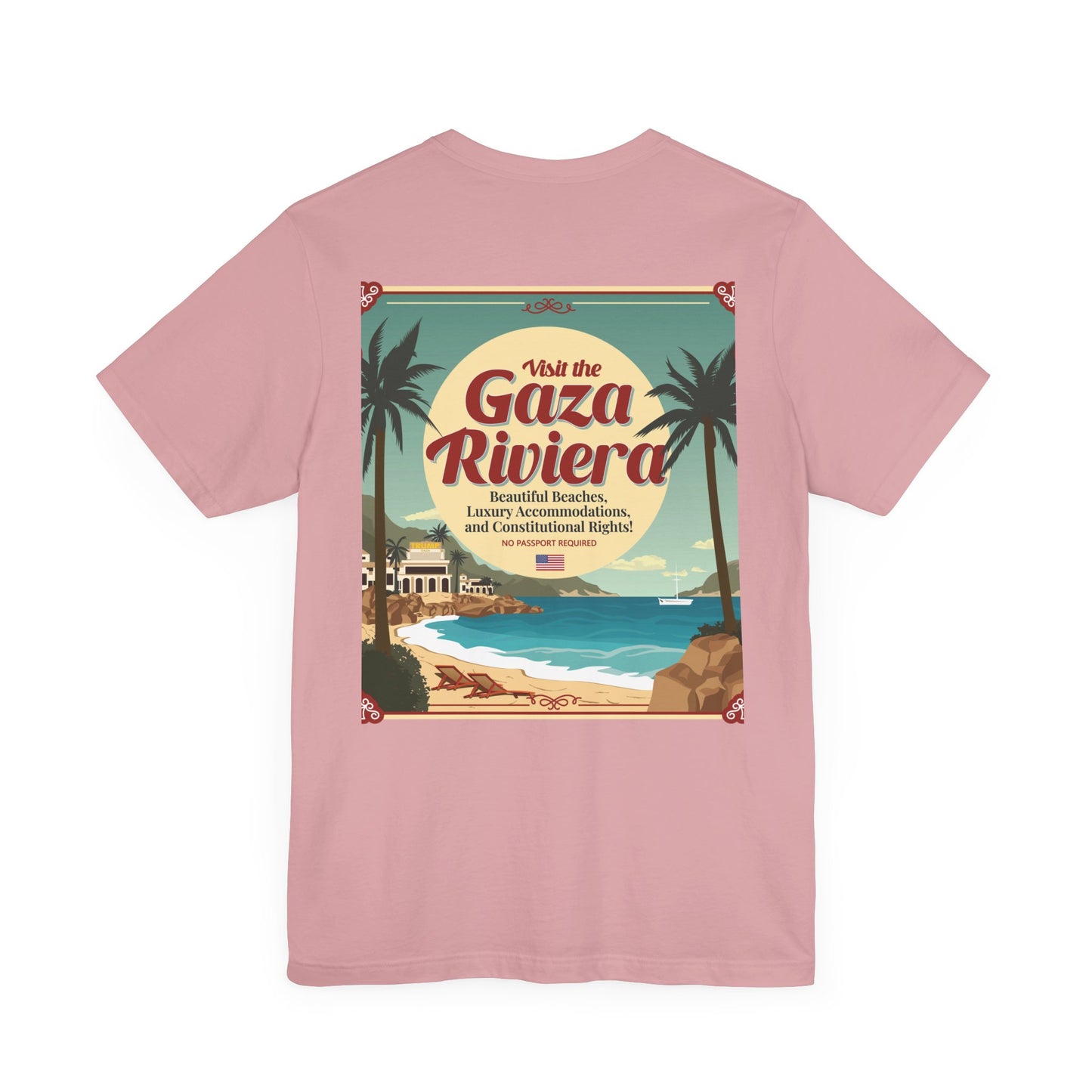 T-Shirt - "Visit the Gaza Riviera! Via FAFO Airlines" Unisex Jersey Short Sleeve Tee
