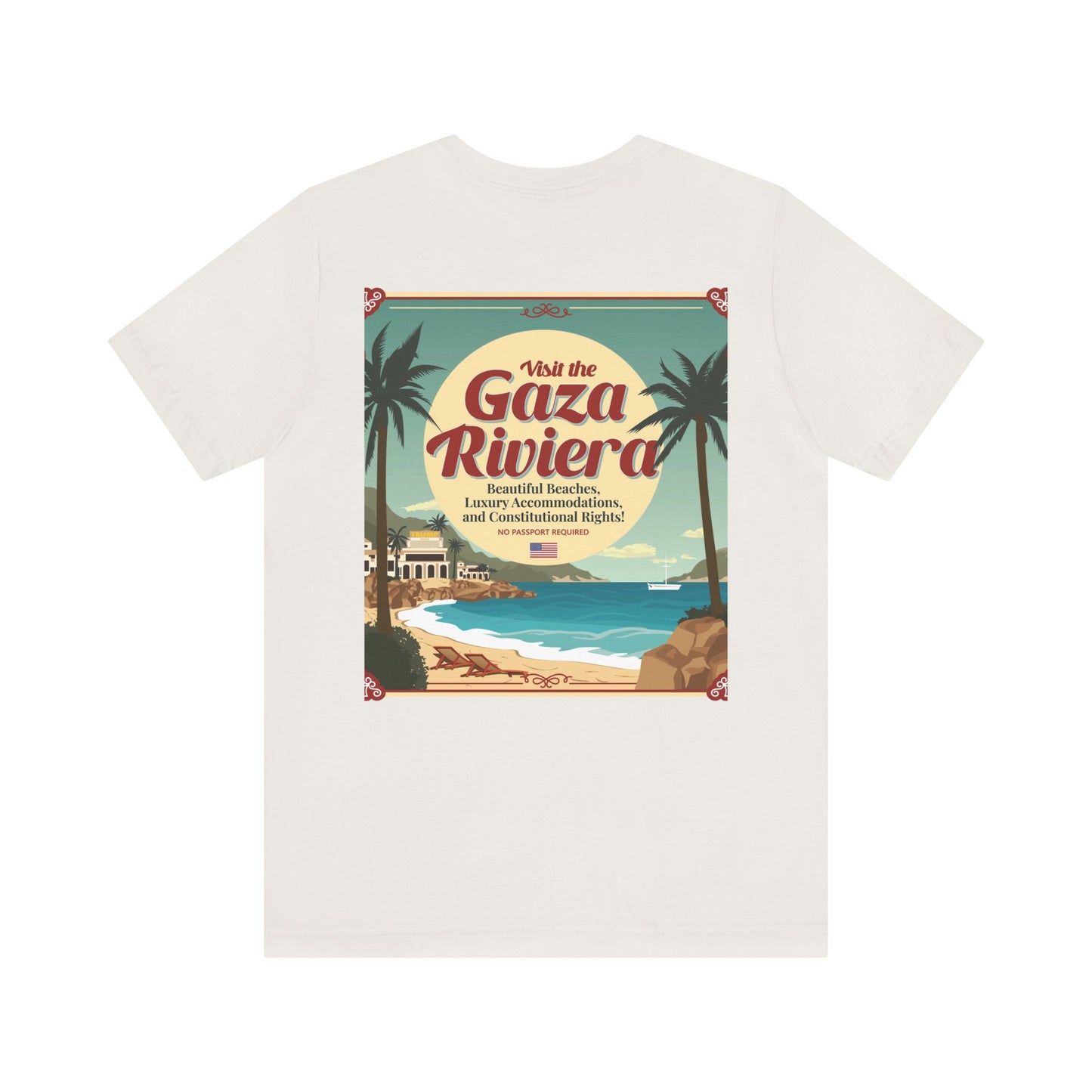 T-Shirt - "Visit the Gaza Riviera! Via FAFO Airlines" Unisex Jersey Short Sleeve Tee